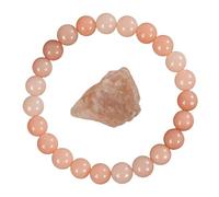 YONGHONGKEJI Crystal Bracelets for Women 8Mm Bead Bracelets Healing Gemstone Stretch Bracelets Elegant Fossil Design Chakra Bangles for Women Birthday Christmas Jewellery Gifts Sunstone
