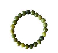 YONGHONGKEJI Crystal Bracelets for Women 8Mm Bead Bracelets Healing Gemstone Stretch Bracelets Elegant Fossil Design Chakra Bangles for Women Birthday Christmas Jewellery Gifts Southern Jade