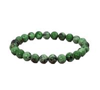YONGHONGKEJI Crystal Bracelets for Women 8Mm Bead Bracelets Healing Gemstone Stretch Bracelets Elegant Fossil Design Chakra Bangles for Women Birthday Christmas Jewellery Gifts Green Pebbled
