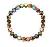 YONGHONGKEJI Crystal Bracelets for Women 8Mm Bead Bracelets Healing Gemstone Stretch Bracelets Elegant Fossil Design Chakra Bangles for Women Birthday Christmas Jewellery Gifts Emperor Stone