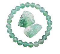 YONGHONGKEJI Crystal Bracelets for Women 8Mm Bead Bracelets Healing Gemstone Stretch Bracelets Elegant Fossil Design Chakra Bangles for Women Birthday Christmas Jewellery Gifts Green Aventurine