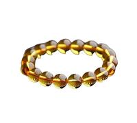 YONGHONGKEJI Crystal Bracelets for Women 8Mm Bead Bracelets Healing Gemstone Stretch Bracelets Elegant Fossil Design Chakra Bangles for Women Birthday Christmas Jewellery Gifts Imitated Citrine (Gl