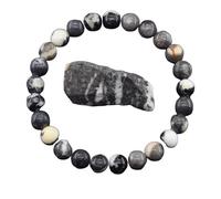 YONGHONGKEJI Crystal Bracelets for Women 8Mm Beaded Bracelets for Men Reiki Healing Gemstone Yoga Stone Chakra Bangles for Women Birthday Christmas Jewellery Gifts Black and White Spots
