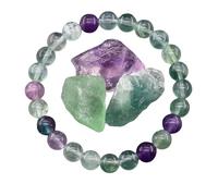 YONGHONGKEJI Crystal Bracelets for Women 8Mm Beaded Bracelets for Men Reiki Healing Gemstone Yoga Stone Chakra Bangles for Women Birthday Christmas Jewellery Gifts Fluorite