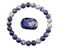 YONGHONGKEJI Crystal Bracelets for Women 8Mm Beaded Bracelets for Men Reiki Healing Gemstone Yoga Stone Chakra Bangles for Women Birthday Christmas Jewellery Gifts White Dotted Blue Stone