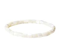 YONGHONGKEJI Gemstone Bracelet For Women,Ladies Vintage Natural White Mother Of Pearls Cylinder Handmade Elastic Bracelet Fashion Bangle Dainty Couple Jewelry Gift