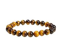 YONGHONGKEJI Healing Crystal Bracelet Natural Gemstone Bead Bracelets for Women Men Energy Quartz Crystal Stone Stretch Bangles 7 Chakra Friendship Wristbands Jewelry Gifts Yellow Tiger'S Eye Stone