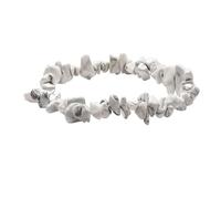 YONGHONGKEJI Mens Bead Bracelets Uk, Handmade Natural Crystal Bracelets For Women Stretch Irregular Chips Beaded Bangles Jewelry Gifts For Mum Align Chakras Promote Communication White Howlite