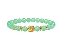 YONGHONGKEJI Natural Aventurine Jade Stone Bracelet,Gold Buddha Head Chakra Crystal Gemstone Bracelet Yoga Beaded Stretch For Women Men Couples Jewelry Gift