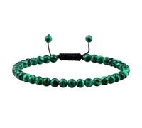 OutFyt Natural Chakra Gemstone Crystal Bracelet For Women, Malachite Stone Beaded Fashion Adjustable Bracelet Woven Wristband Chakra Charm Matching Bracelet For Men Xmas Gift