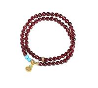 YONGHONGKEJI Natural Stone Healing Crystal Bracelets Reiki Gemstone Bangles for 7 Chakra Protection Natural Garnet Gourd Beaded Wristbands Yoga Meditation Bangles Jewelry Gifts
