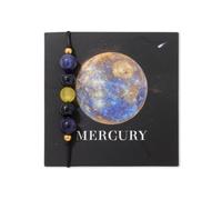 YONGHONGKEJI Planet Bracelet Solar System Universe Galaxy Natural Stone Beaded Bracelets for Women Adjustable Rope Cuff Bangle Eight Planets Guardian Star Wristbands for Men Astronomy Gifts Mercury