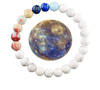 YONGHONGKEJI Planet Bracelet Solar System Universe Galaxy Natural Stone Beaded Bracelets for Women Stretch Cuff Bangle Eight Planets Guardian Star Wristbands for Men Astronomy Gifts Mercury