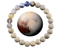 YONGHONGKEJI Planet Bracelet Solar System Universe Galaxy Natural Stone Beaded Bracelets for Women Stretch Cuff Bangle Eight Planets Guardian Star Wristbands for Men Astronomy Gifts Pluto