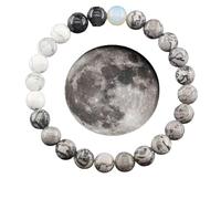 YONGHONGKEJI Planet Bracelet Solar System Universe Galaxy Natural Stone Beaded Bracelets for Women Stretch Cuff Bangle Eight Planets Guardian Star Wristbands for Men Astronomy Gifts Moon
