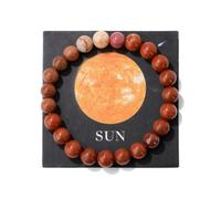 YONGHONGKEJI Planet Bracelet Solar System Universe Galaxy Natural Stone Beaded Bracelets for Women Stretch Cuff Bangle Eight Planets Guardian Star Wristbands for Men Astronomy Gifts Sun + Card
