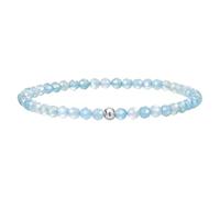 YONGHONGKEJI Silver Bracelet for Women Crystal Bracelet Natural Gemstones Healing Stretch Beaded Bangles Boho Jewellery with Greeting Card Aquamarine(Stone Of Calmness & Courage) with Card