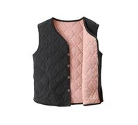 YONGHONGKEJI Women'S Gilets Vests for Women Solid Color Lightweight Cozy Gilets Button Down Vest Coat V Neck Waistcoat Ladies Gilets and Bodywarmers Autumn Winter Soft Jacket Black Xl
