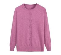 YONGHONGKEJI Womens Jumper,Old Lady Sweaters for Women Knitwear Middle Aged and Elderly Jumpers Crew Neck Long Sleeve Tops Winter Warm Sweatshirts Grandma Gifts