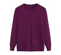 YONGHONGKEJI Womens Jumper,Old Lady Sweaters for Women Knitwear Middle Aged and Elderly Jumpers Crew Neck Long Sleeve Tops Winter Warm Sweatshirts Grandma Gifts