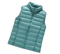 OutFyt Women'S Outwear Quilted Gilet,Lightweight Stand Collar Zip Padded Vest Solid Color Warmer Sleeveless Jacket Outdoor Windproof Gilet Warmer Winter,Lake Blue,M