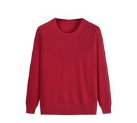 YONGHONGKEJI Womens Sweaters,Middle Aged and Elderly Sweater Women Lightweight Knitwear Old Lady Jumper Casual Tops Grandma Wear Soft Comfortable Sweatshirt Old Lady Costume
