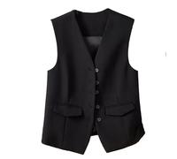 YONGHONGKEJI Women'S Waistcoat Vest, Candy Colors Blazer Office Waistcoats Tuxedo Suit Racerback Lapel Business Formal Suit Vest Dressy Waistcoat Black Xl