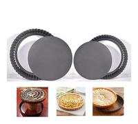 YONGIAGA Loose Bottom Cake Tin Set, 2 PCS Non-Stick Springform Quiche Tart Tin, 22cm & 24cm Round Baking Pan for Cheesecake, Pie, Flan, Oven Dish, Tart, Designed for Baking