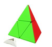YongJun YJ 2x2 Pyraminx Triangle Twist Cube jinzita Cube Puzzle Four-axis Tetrahedron Puzzles MultiColour Stickerless + one Cube Stand