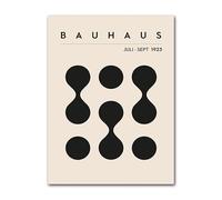 YONGKUIQMK Abstract Bauhaus Style Geometric Wall Art Posters Prints Picture Vintage Black Beige Line Canvas Paintings For Modern Home Decor(60536-01,30x40cm No Frame)