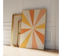YONGKUIQMK Abstract Funky Geometric Rays Orange Wall Art Prints Canvas Painting Poster Picture For Living Room Bedroom Home Decor(21x30cm No Frame)