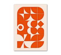 YONGKUIQMK Bauhaus Geometric Lines Rainbow Wall Art Poster Canvas Nordic Abstract Canvas Prints for Modern Hotel Bar Living Room Decor(D,30x40cm No Frame)