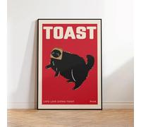 YONGKUIQMK Black Cat Breakfast Toast Lover Cat Doing Things Bread Quotes Wall Art Canvas Painting Posters For Kitchen Room Home Decor(G1046-1,50x70cm No Frame)