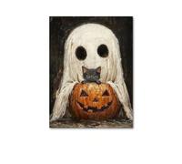 YONGKUIQMK Evil Pumpkin Head Canvas Art Halloween Wall Decor for Living Room Decoration for Halloween Lovers(G,40x60cm Unframed)
