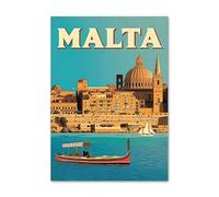 YONGKUIQMK Famous City Landscape Poster Vintage Budapest Malta Sydney Normandy Rome Wall Art Print Canvas Painting Home Decor(I,40X60 cm No Framed)