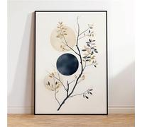 YONGKUIQMK Modern Harmonious Nature Circle In The Moonlight Wall Art Prints Canvas Painting Poster Picture For Living Room Home Decor(21x30cm No Frame)