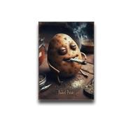 YONGKUIQMK Modern Style Funny Baked Potato Canvas Prints Weird Smoking Cartoon Wall Art Posters for Living Room Bedroom Decor(30X40cm No Frame)