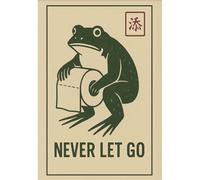 YONGKUIQMK Retro Japanese Funny Frog in A Bathtub Sushi Kitchen Animals Poster Canvas Painting Wall Pictures Home Decor(D,50X70cm Unframed)