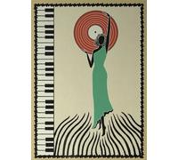 YONGKUIQMK Retro Music Jazz Poster Vintage Piano Disco Ball Vinyl Record Canvas Painting Print 70s Wall Art Picture Room Home Decor(E,30x42cm Unframed)