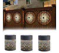 YONGLSP 2026 New Decorative Solar Mandala Lights, Waterproof Metal Outdoor Lanterns for Deck Steps, Outdoor Walls, Gardens, Posts, Fences, Patios and Backyards (3)