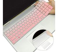 YongMai 2Pcs Silicone Keyboard Cover Skins for 15.6" HP Envy X360 Laptops, 15M-BP112DX 15M-BQ021DX 15M-BQ121DX 15M-CN0011DX 15M-CN0012DX 15M-CP0011DX 15M-CP0012DX 15-BW069NR 15-BW070NR (Pink+Clear)