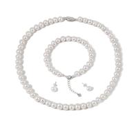 YONGMAN Freshwater Cultured Pearl Necklace Set Includes Stunning Bracelet and Stud Earrings and Luxury Gift Box Jewelry Set for Women