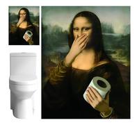 Yongmcxhhj 2packs Mona Lisa Holding Her Nose Picture, 30x45cm Mona Lisa Bathroom Wall Art Decoration, Funny Toilet Wall Art MonaLisa, Humor Whimsical Monalisa Walls Painting Decoration For Entryway