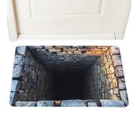 Yongmcxhhj 3D Mat Optical Illusion, 3D Carpet Optical Illusion Hole, Non-Slip and Absorbent Doormat with Abyss Illusion for Bathroom, Bedroom, Front Door