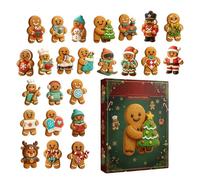 Yongmcxhhj Advent Calendar 2025 Gingerbread Man, 24 Days Christmas Countdown Calendar with 24 Pieces 2D Acrylic Gingerbread Man Pendants, Gingerbread Man Advent Calendar 2025 for Family