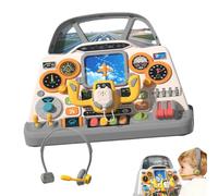 Yongmcxhhj Airplane Cockpit Toy,Realistic Steering Wheel Game - Light and Sound Interactive Airplane Toys for Kids,for Boys Kindergarten Nursery Indoor Home Playroom