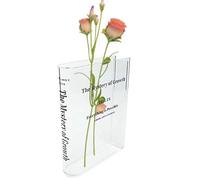 Yongmcxhhj Book Shaped Flower Vase, Clear Book Shaped Vase, Unique Flower For Cute Bookshelf Decor Modern Style Aesthetic Room Decor