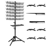 Yongmcxhhj Braiding Hair Rack, Hair Weaving Frame, Hai-r Extension Holder, 76.1-129.5cm, Height Adjustable,With 6clips And 2 Combs For H-air Salon Home Traveling, Suitable For Both Men And Women