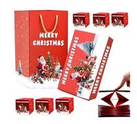 Yongmcxhhj Christmas Exploding Box For Money, 18.4x9.3x5.5cm Folding Bouncing Red Envelope Present Box, Merry Christmas Folding Bouncing Present Boxes, For Birthday, C-hristmas