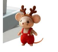 Yongmcxhhj Christmas Felt Mice, 8x4cm Christmas Santa Mouse With Red Hat, Handmade Felt Mice Ornament, Animal Ornaments For Holiday Decor, Hanging Figurines & Stocking Stuffer Presents